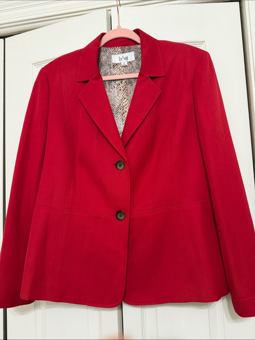 Le Suit Bright Red Vintage Women's Blazer